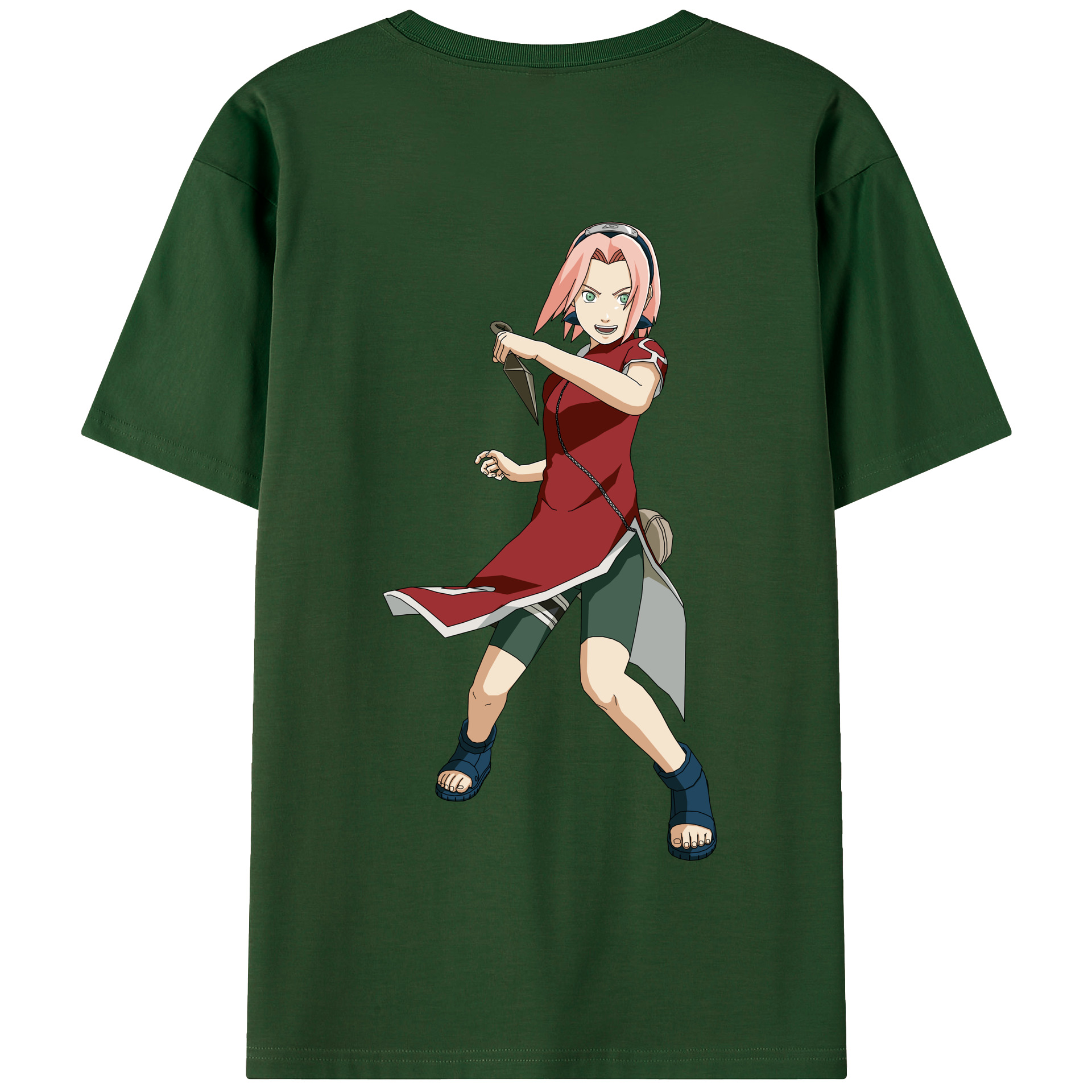 （画像用） NARUTO -ナルト- 春野サクラ Haruno Sakura 綿100％半袖Tシャツ（背面プリント）